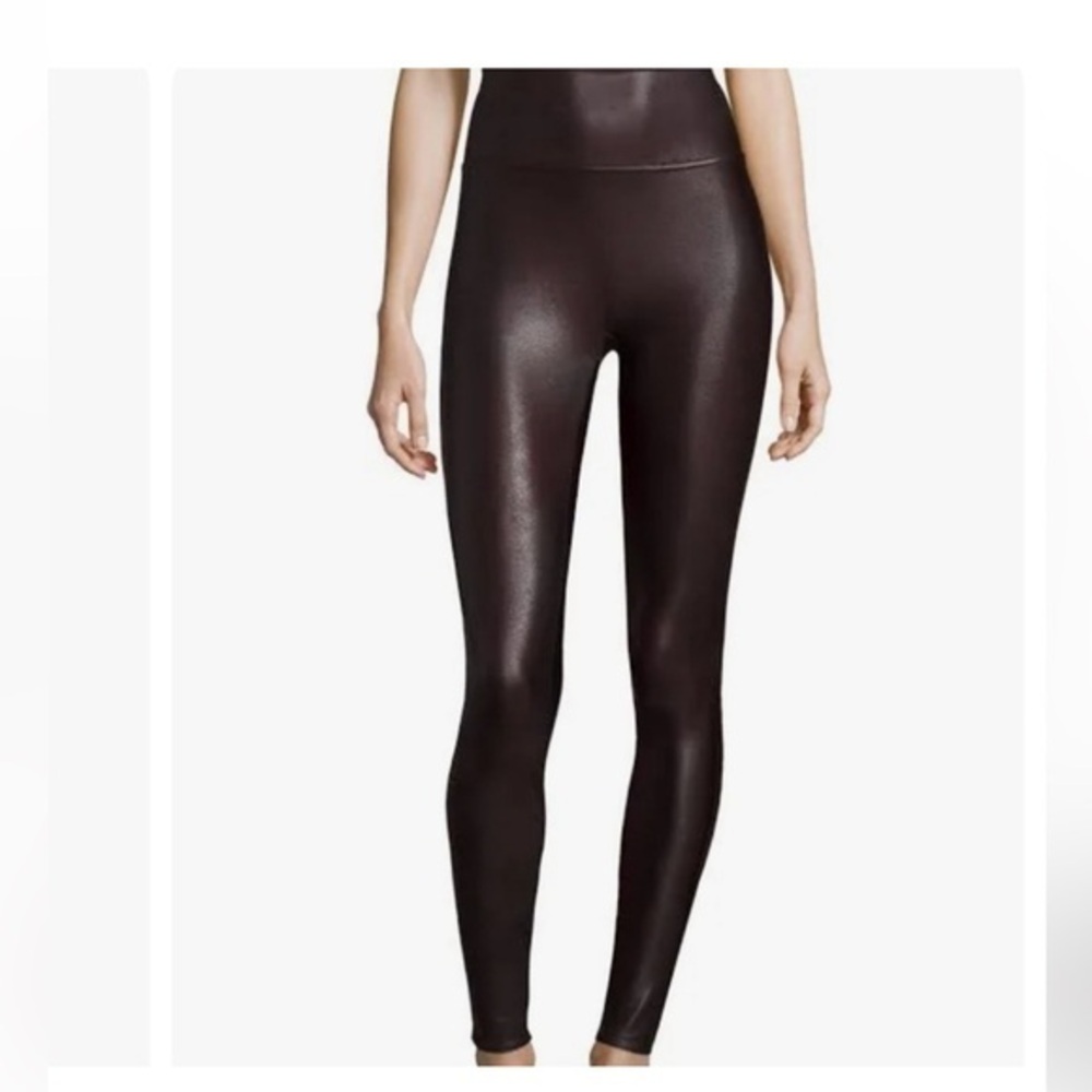 Spank Shiny Faux Leather Black Leggings size small